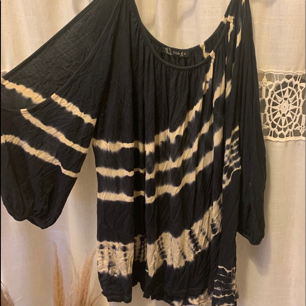 Off the shoulder tie dye dress/swim cover up